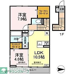 シエルブルー茅ヶ崎 2LDKの間取図画像