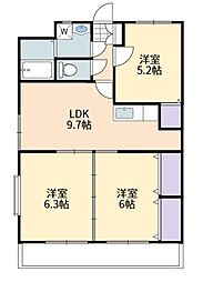 メゾンスプリング 3LDKの間取図画像