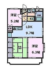 さくらマンション 3LDKの間取図画像