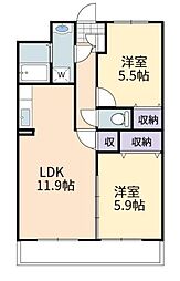 エレガンス・M 2LDKの間取図画像