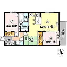 新築パールドブルム 2LDKの間取図画像