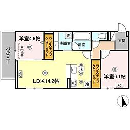 新築パールドブルム 2LDKの間取図画像