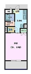 グレープマンション 1Kの間取図画像