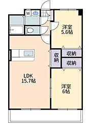 サンヒルズイシイ 2LDKの間取図画像