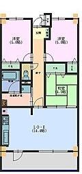 カトレアマンション 3LDKの間取図画像
