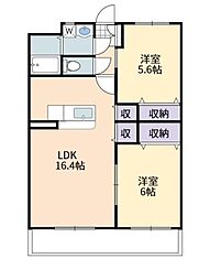 フリージア 2LDKの間取図画像