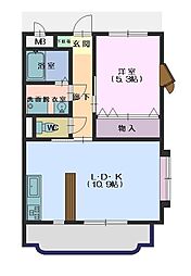 アステル西条A 1LDKの間取図画像