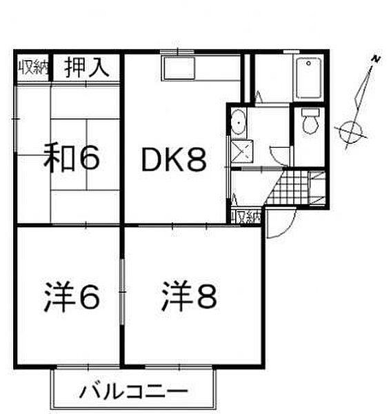 コンドウレジデンスF棟 201｜広島県東広島市西条中央6丁目(賃貸アパート3DK・2階・55.17㎡)の写真 その2