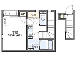JR山陽本線 向洋駅 徒歩23分の賃貸アパート 2階1Kの間取り