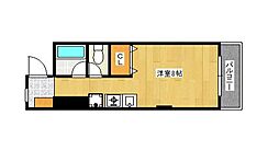 広島電鉄2系統 西観音町駅 徒歩13分の賃貸マンション 4階ワンルームの間取り