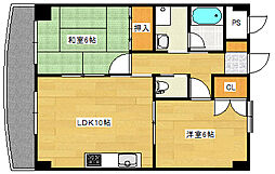 広島高速交通アストラムライン 西原駅 徒歩9分の賃貸マンション 5階2LDKの間取り