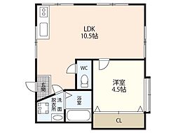 広島電鉄2系統 天満町駅 徒歩5分の賃貸アパート 3階1LDKの間取り
