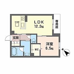JR芸備線 矢賀駅 徒歩5分の賃貸マンション 1階1LDKの間取り