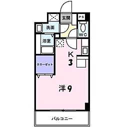 JR芸備線 下深川駅 徒歩3分の賃貸マンション 2階1Kの間取り