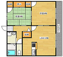 広島高速交通アストラムライン 祇園新橋北駅 徒歩5分の賃貸アパート 3階2LDKの間取り