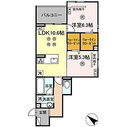 広島電鉄宮島線 高須駅 徒歩6分の賃貸アパート 3階2LDKの間取り