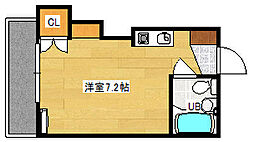 広島電鉄宮島線 東高須駅 徒歩5分の賃貸マンション 3階ワンルームの間取り