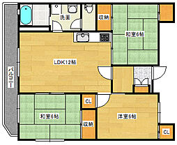 JR芸備線 戸坂駅 徒歩15分の賃貸マンション 3階3LDKの間取り