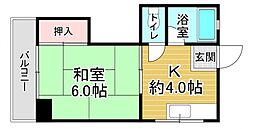 JR山陽本線 広島駅 徒歩9分の賃貸マンション 4階1Kの間取り