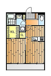 広島高速交通アストラムライン 祇園新橋北駅 徒歩8分の賃貸アパート 1階1LDKの間取り