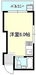 広島電鉄2系統 小網町駅 徒歩2分の賃貸マンション 3階ワンルームの間取り