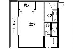 広島高速交通アストラムライン 不動院前駅 徒歩6分の賃貸マンション 4階1Kの間取り