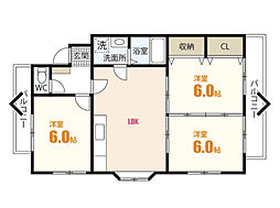 広島高速交通アストラムライン 高取駅 徒歩9分の賃貸マンション 2階3LDKの間取り