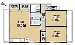 広島高速交通アストラムライン 高取駅 徒歩9分の賃貸マンション 3階2LDKの間取り
