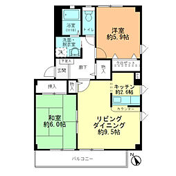 JR可部線 古市橋駅 徒歩10分の賃貸アパート 2階2LDKの間取り