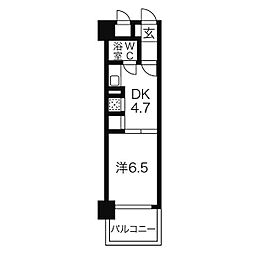広島電鉄1系統 鷹野橋駅 徒歩4分の賃貸マンション 5階1DKの間取り