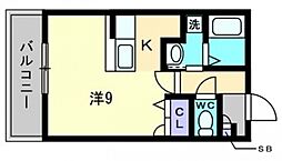 広島電鉄2系統 小網町駅 徒歩3分の賃貸マンション 3階ワンルームの間取り