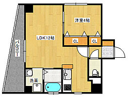 広島電鉄2系統 広島駅駅 徒歩1分の賃貸マンション 10階1LDKの間取り