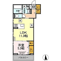 広島電鉄1系統 宇品5丁目駅 徒歩2分の賃貸アパート 1階1LDKの間取り