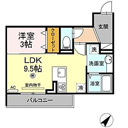 アネックス伍番館 1LDKの間取図画像