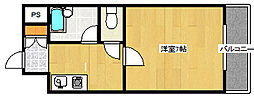 Fビル井口 1Kの間取図画像