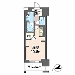 ザ・十日市プレイス ワンルームの間取図画像
