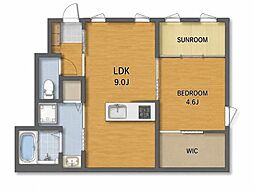 CanalCourt 1LDKの間取図画像