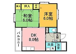 セレクション吉島 2DKの間取図画像