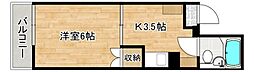 広島電鉄2系統 土橋駅 徒歩3分の賃貸マンション 4階1Kの間取り