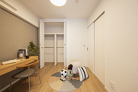 洋室(4) クローゼットを確保することで荷物を美しく収納できます。