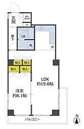 三条高倉アーバンライフ 1LDKの間取図画像