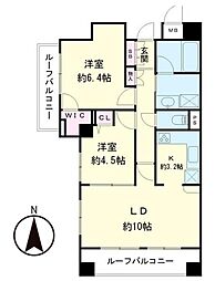 セザール第二池袋本町 2LDKの間取図画像
