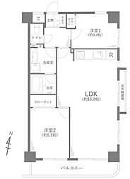 ドムール江古田 2LDKの間取図画像