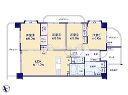 ダイアパレスグランデューロ板橋壱番館 4LDKの間取図画像