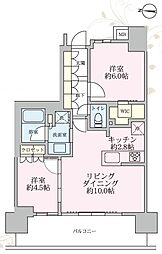 バウス新中野 2LDKの間取図画像