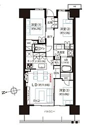 BrilliaCity西早稲田センターコート 3LDKの間取図画像