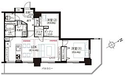 ライオンズタワー池袋 2LDKの間取図画像