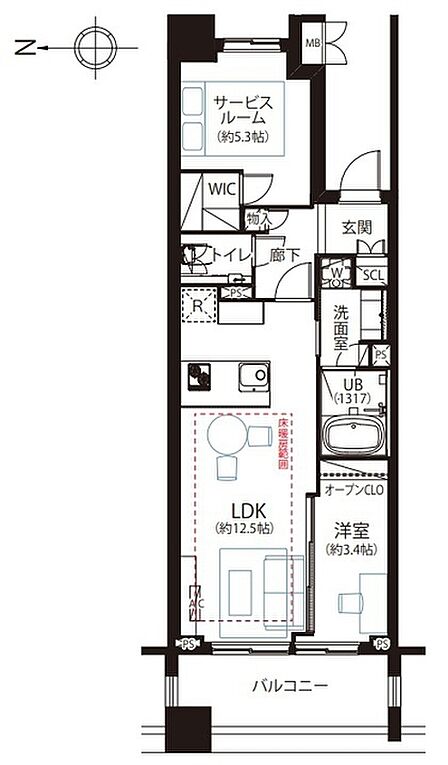 1SLDK 間取り