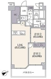 センシア山手大塚 2LDKの間取図画像