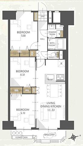 間取り グリーンビレッジ豊玉 7階/-